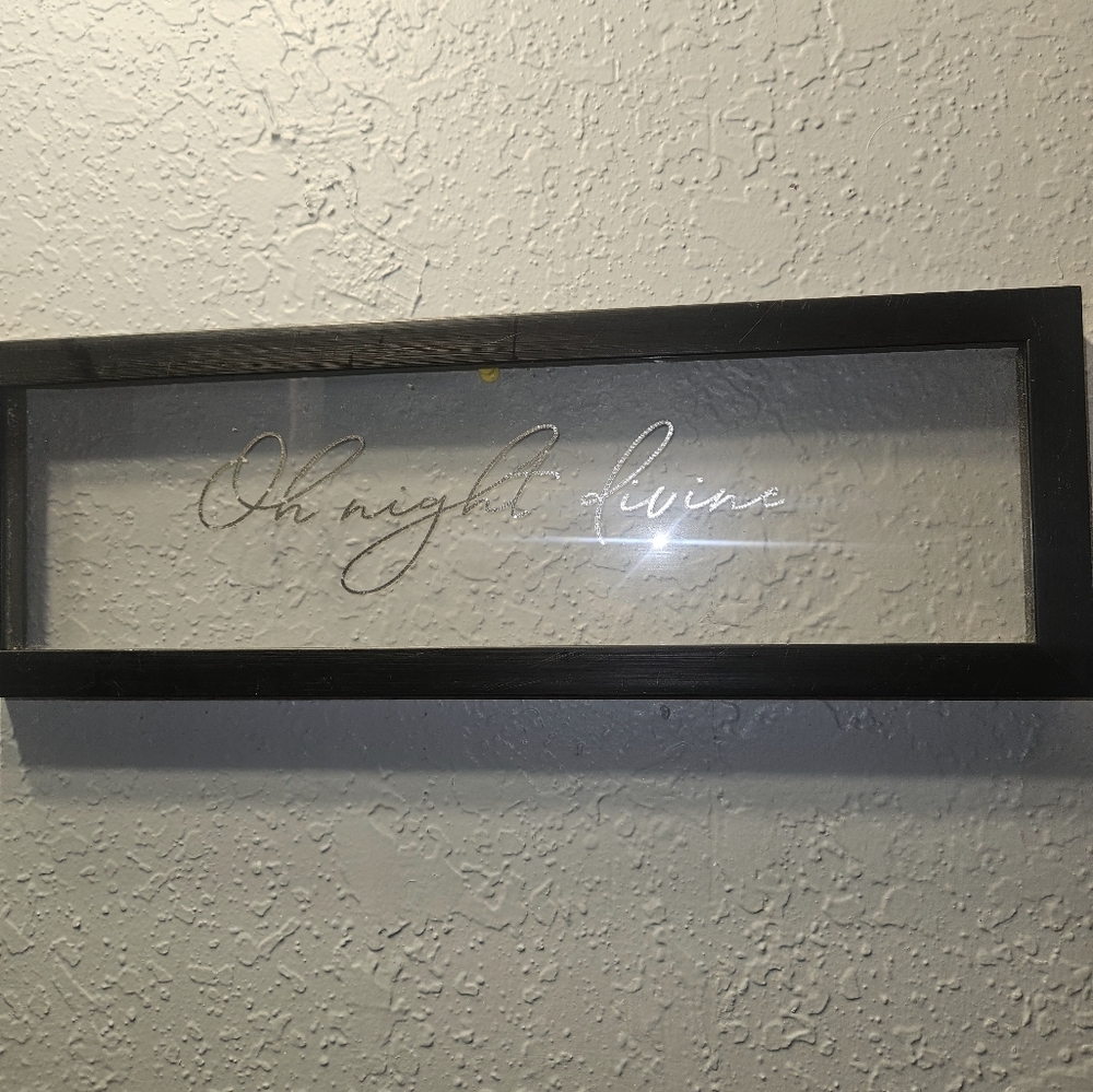 Black Framed Wall Art with Script